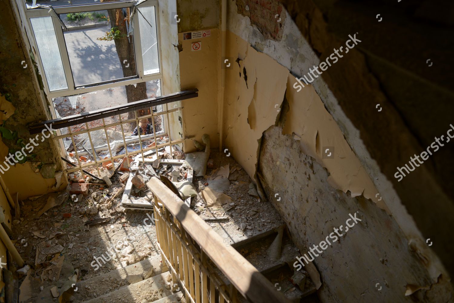 Flight Stairs Pictured Inside Building Ruined Editorial Stock Photo ...