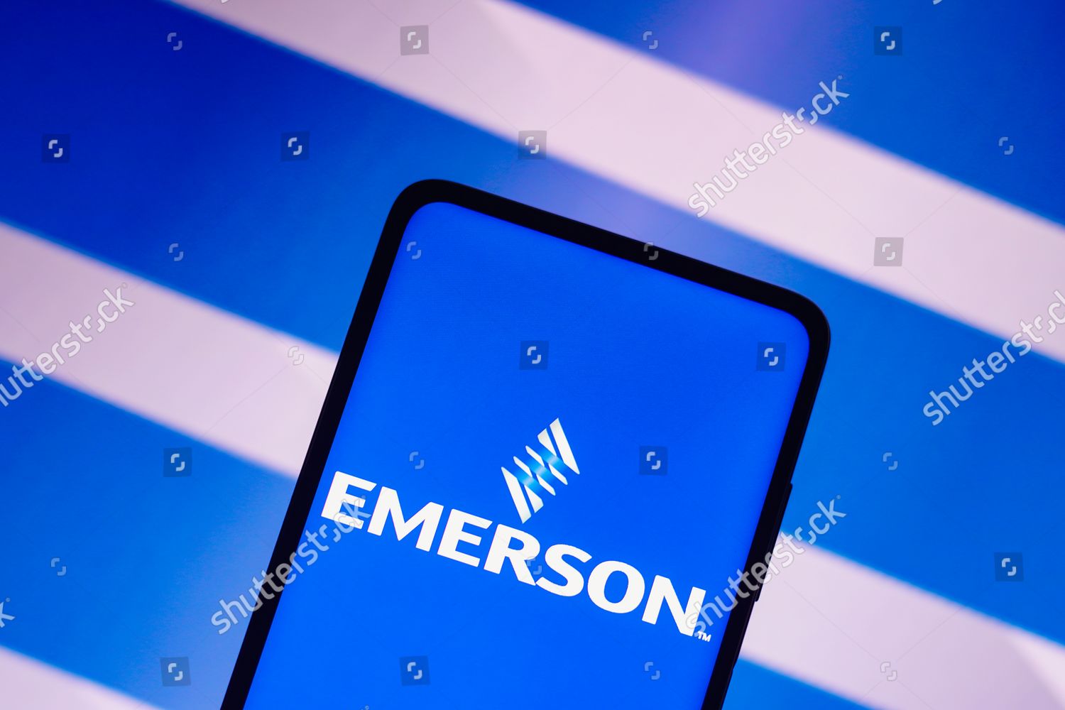 This Photo Illustration Emerson Electric Logo Editorial Stock Photo ...