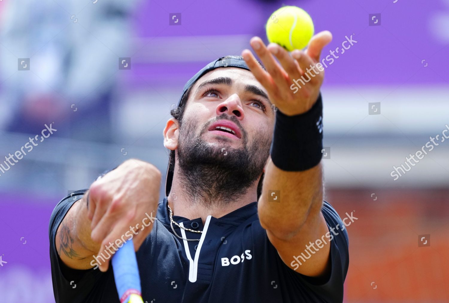 Matteo Berrettini Action During Mens Final Editorial Stock Photo