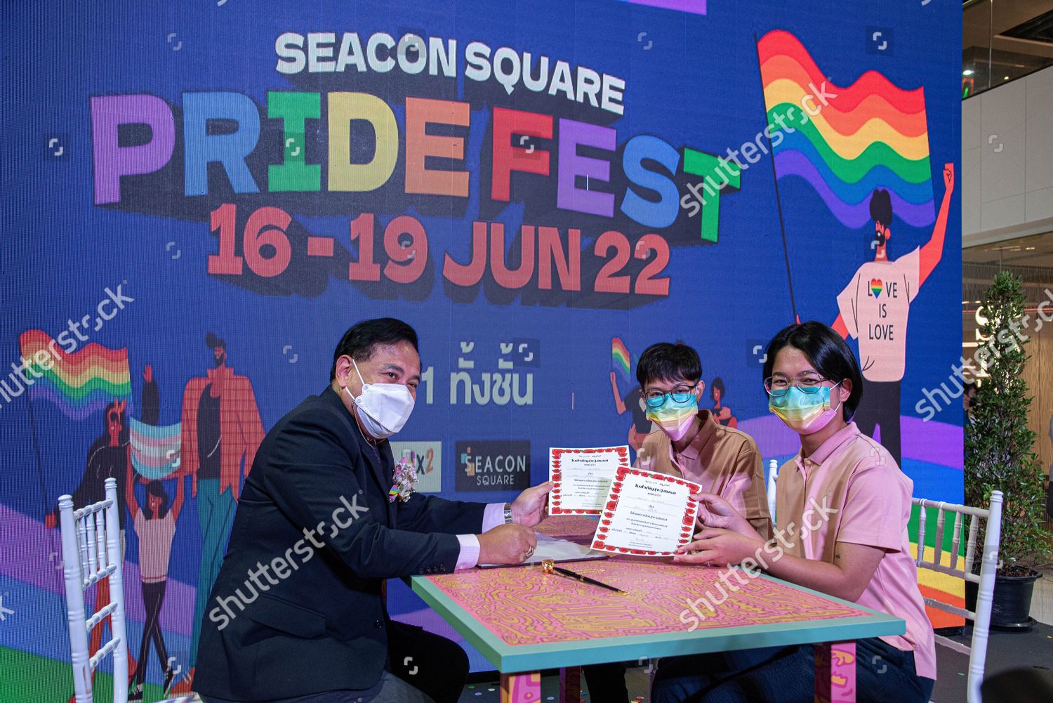 Thai Lgbtq Couple Hold Their Marriage Editorial Stock Photo Stock   Shutterstock 12988830c 