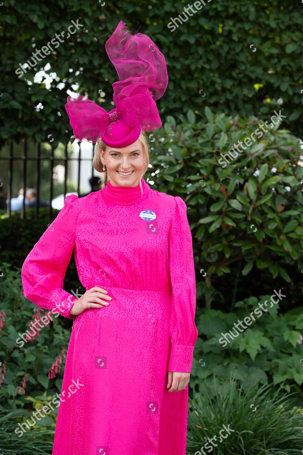 Alexandra Bertram Wears Pretty Pink Headpiece Editorial Stock Photo ...