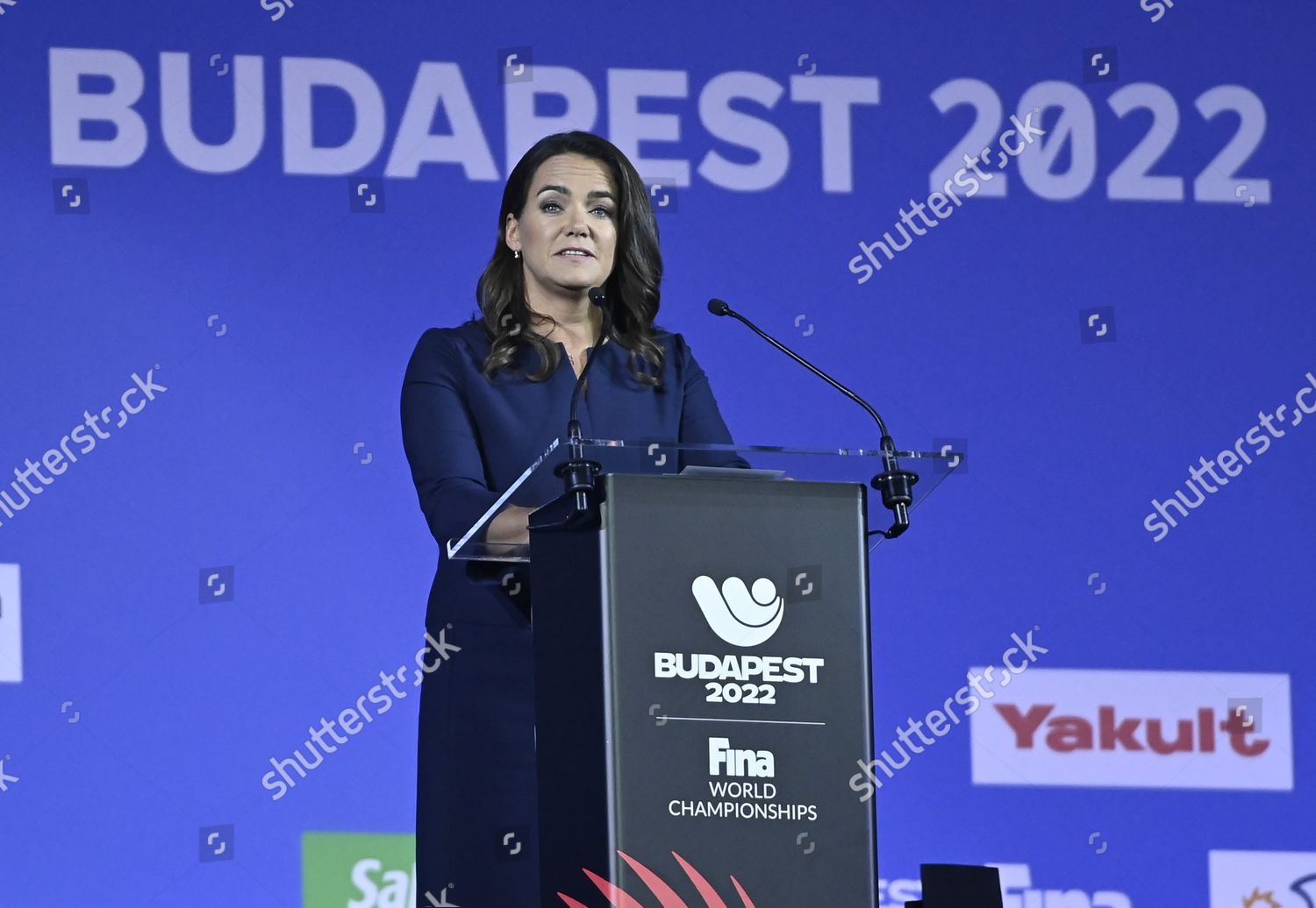 Hungarys President Katalin Novak Delivers Her Editorial Stock Photo ...