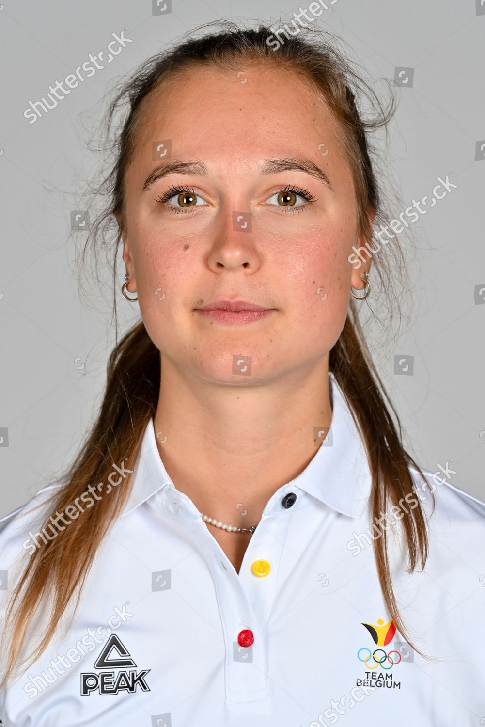 Tinne Gilis Poses Photographer Photoshoot Belgian Editorial Stock Photo