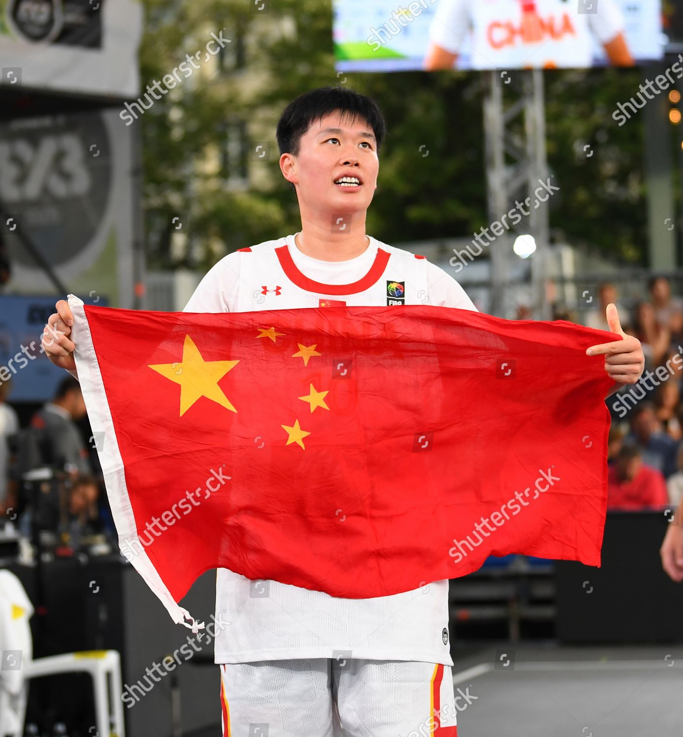 Zhang Zhiting China Celebrates After Fiba Editorial Stock Photo Stock