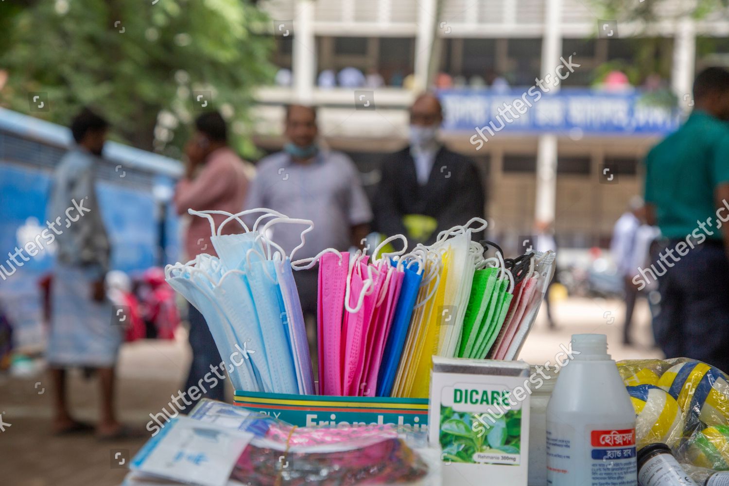 Street Vendor Sells Face Masks Sanitization Editorial Stock Photo