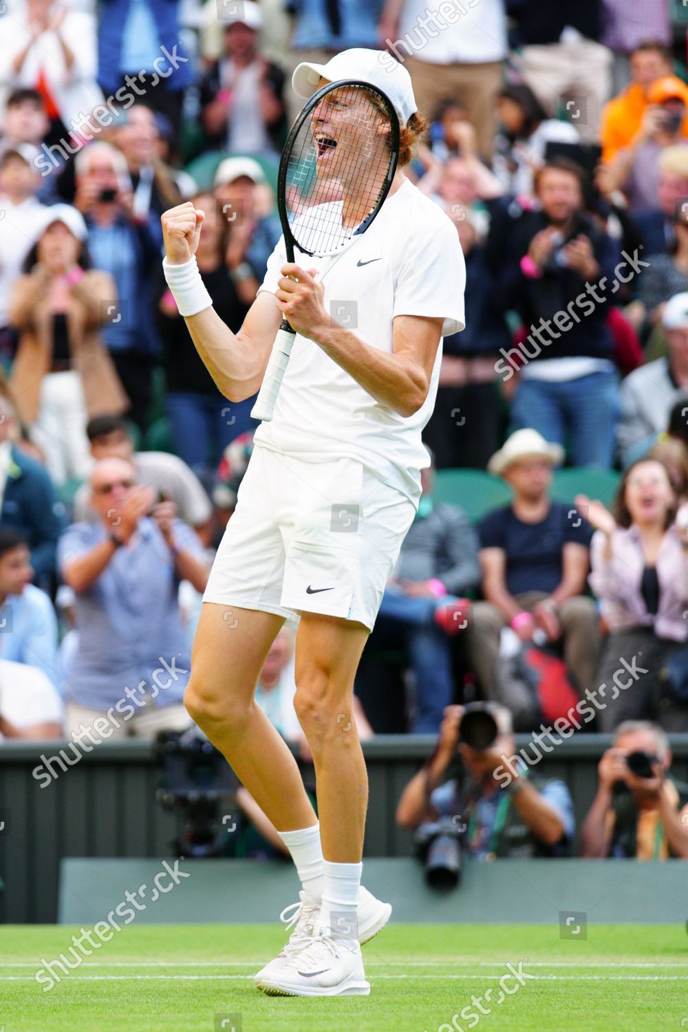 Jannik Sinner Celebrates Victory His Fourth Editorial Stock Photo