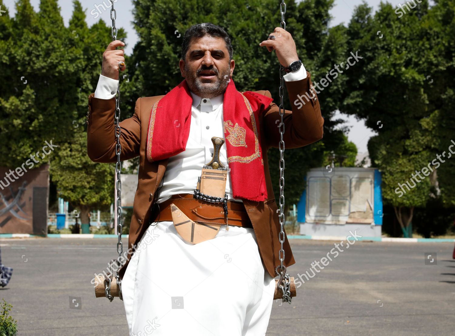 Yemeni Man Traditional Attire Plays On Editorial Stock Photo - Stock