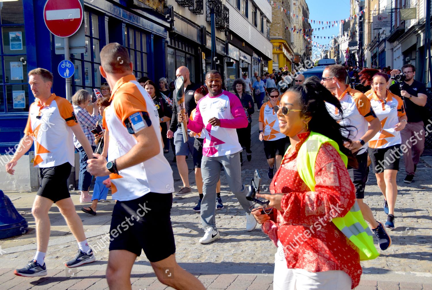 Queens Baton Relay Passing Through Gravesend Editorial Stock Photo