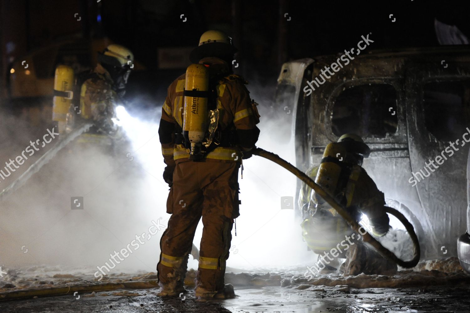 Berlin Fire Brigade During Firefighting Operations Editorial Stock ...