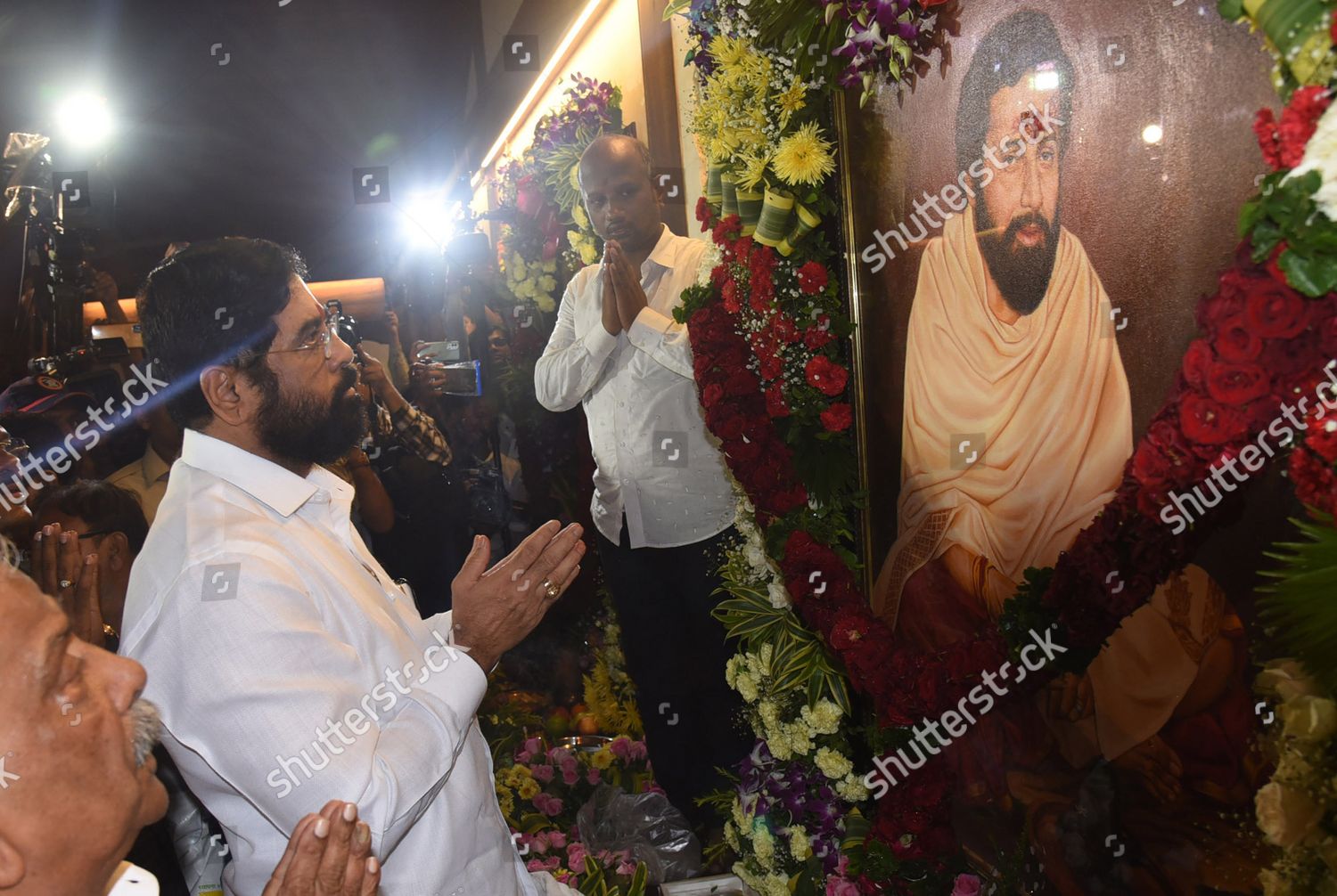 Maharashtra Chief Minister Eknath Shinde Pays Editorial Stock Photo ...