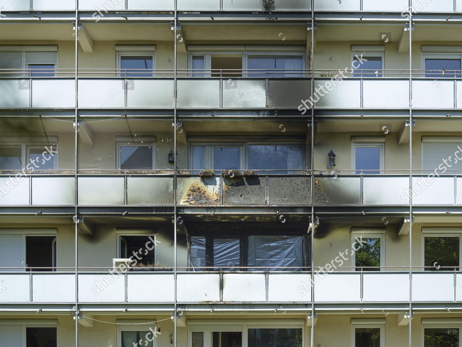 Fire Damage After Fire Apartment Block Editorial Stock Photo Stock