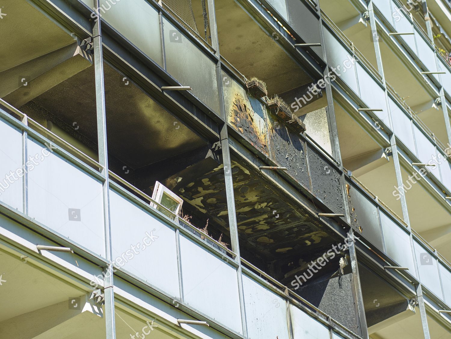Fire Damage After Fire Apartment Block Editorial Stock Photo Stock