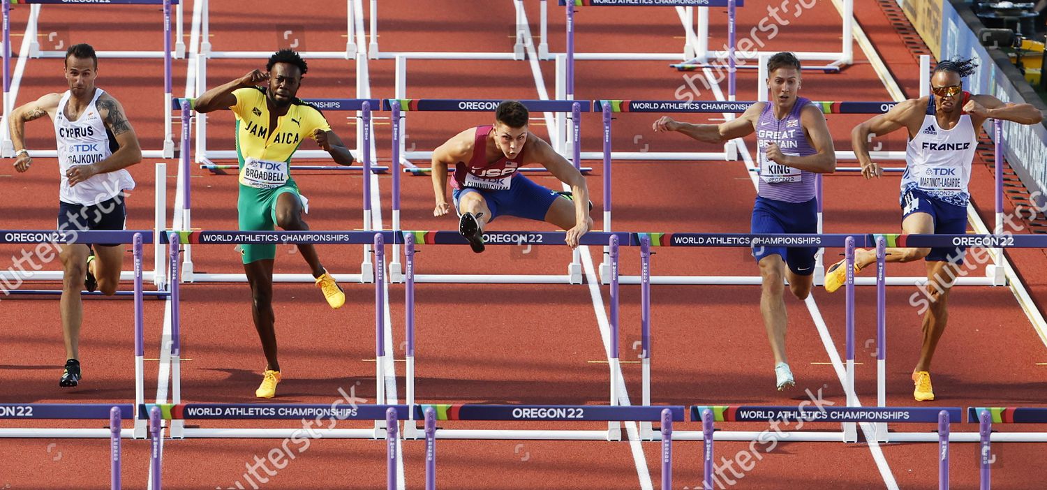 Trey Cunningham C Us Clears Hurdle Editorial Stock Photo Stock Image