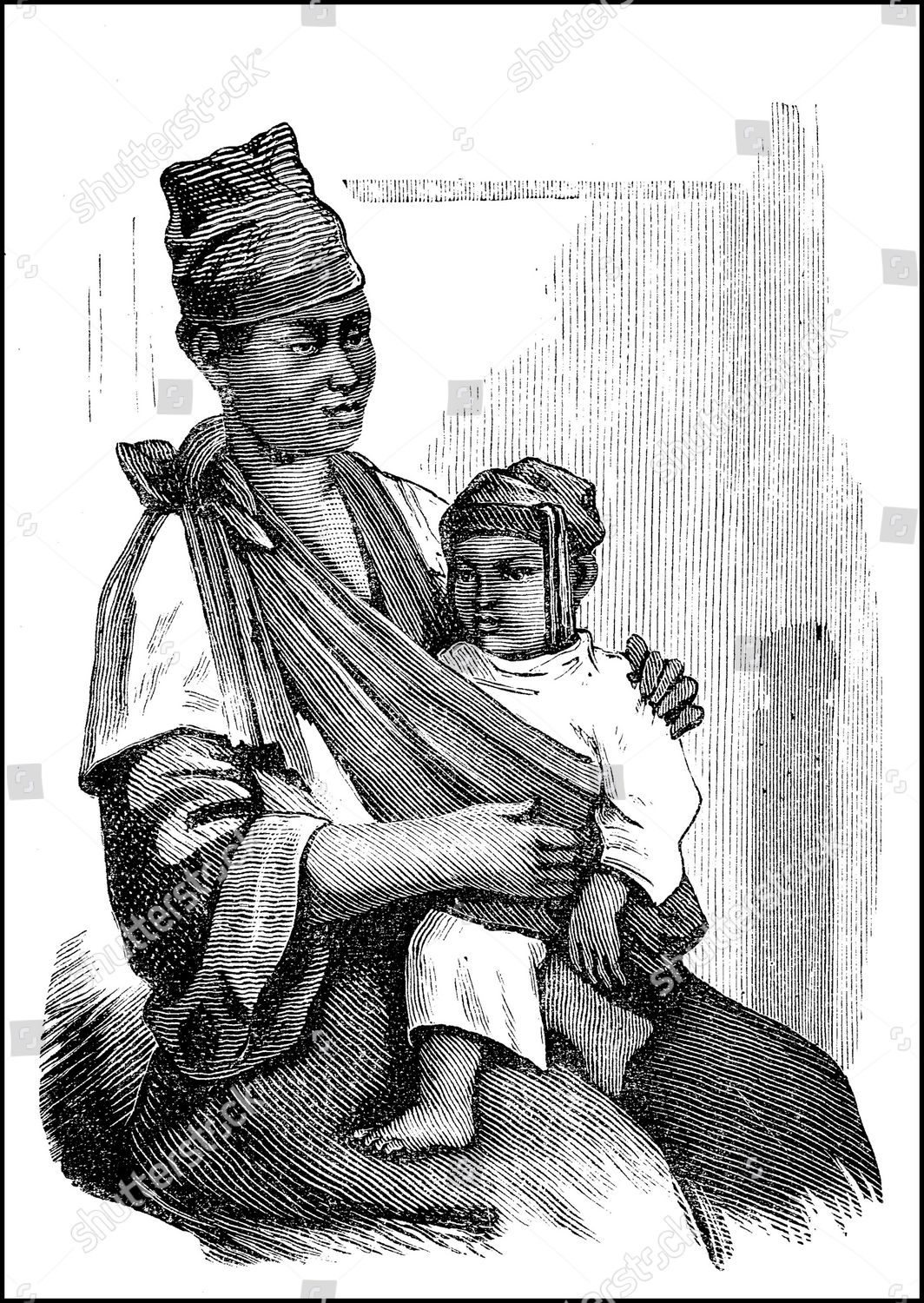 Woman Baby Formosa Women 19th Century Editorial Stock Photo - Stock ...