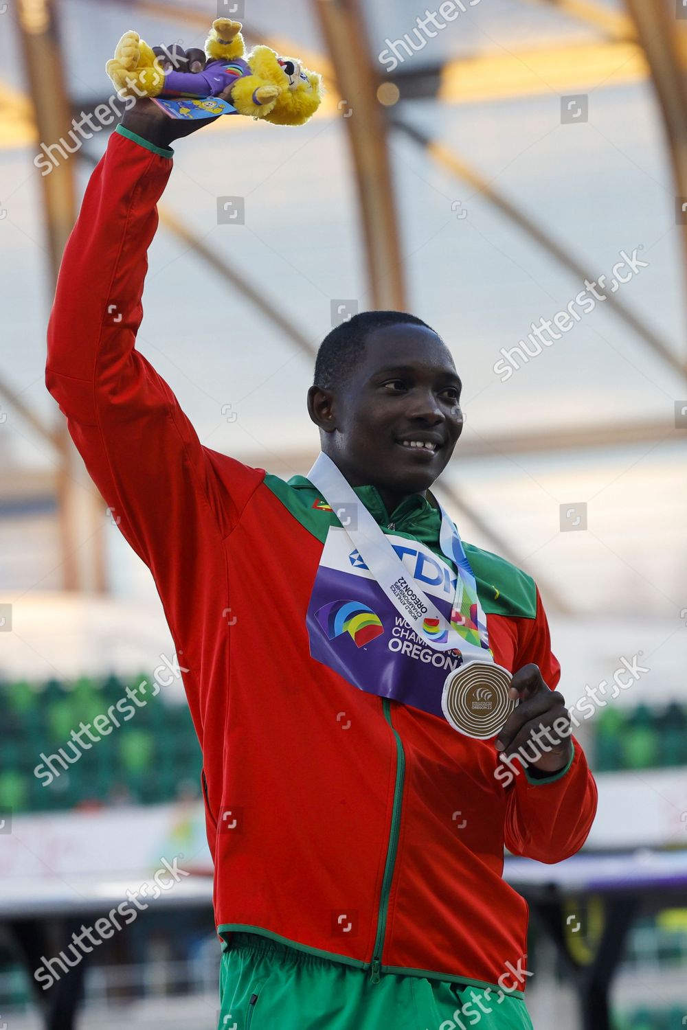 Gold Medalist Anderson Peters Grenada Celebrates Editorial Stock Photo