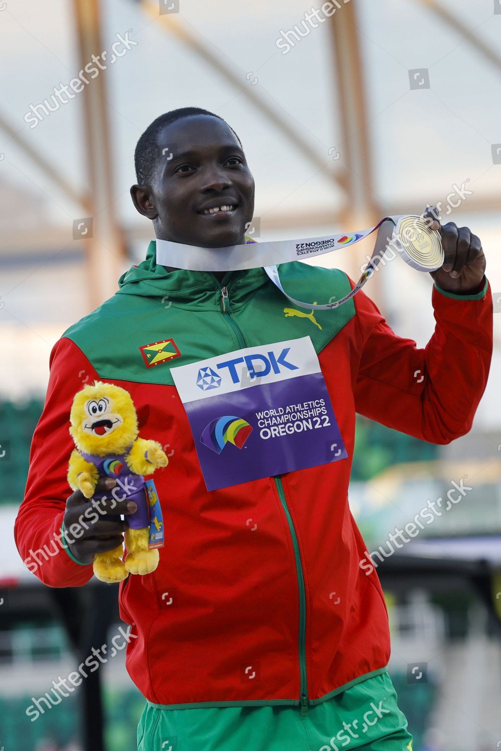 Gold Medalist Anderson Peters Grenada Celebrates Editorial Stock Photo