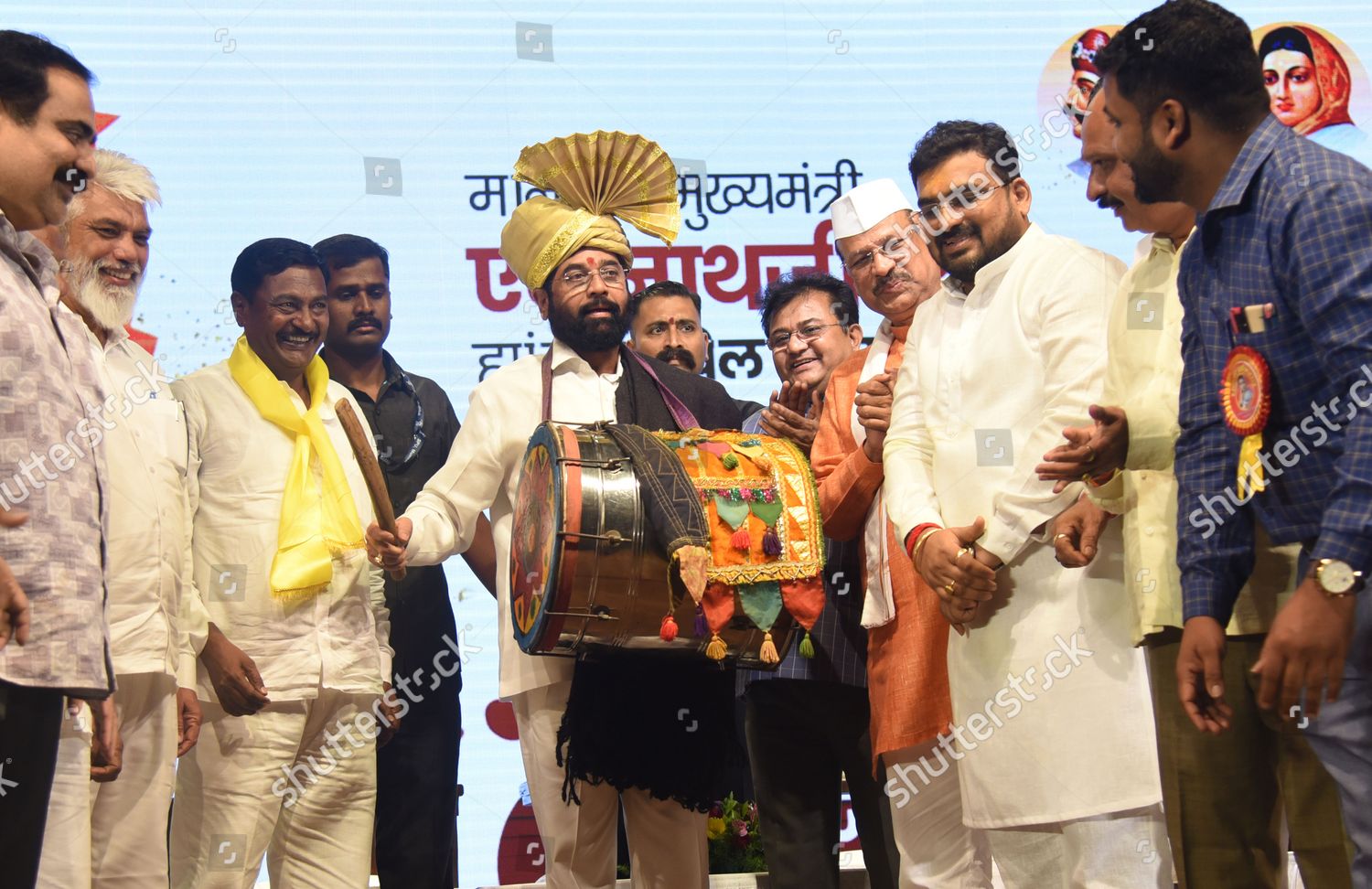 Maharashtra Chief Minister Eknath Shinde Felicitated Editorial Stock ...