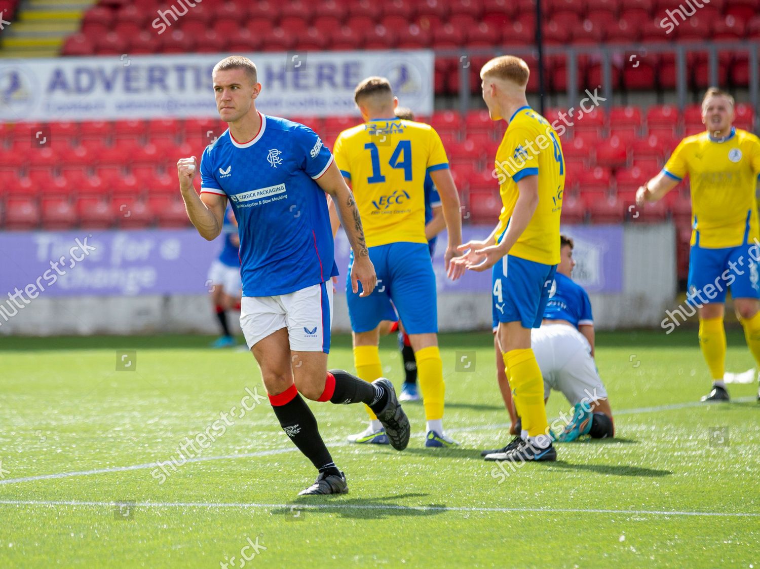 Lewis Mackinnon Celebrates After Scoring Rangers Editorial Stock Photo ...