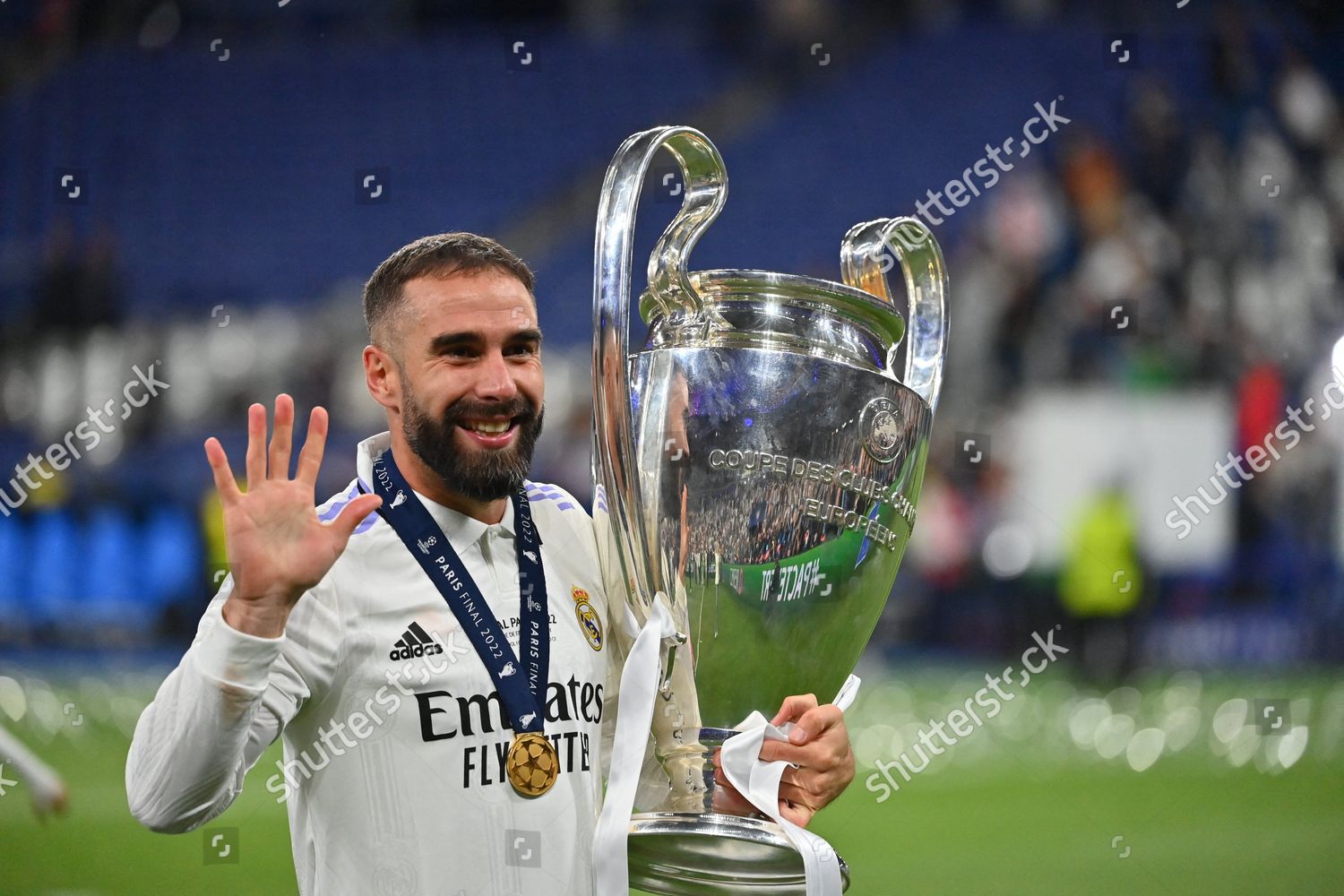 Real Madrids Daniel Carvajal Celebrating Trophy Editorial Stock Photo ...