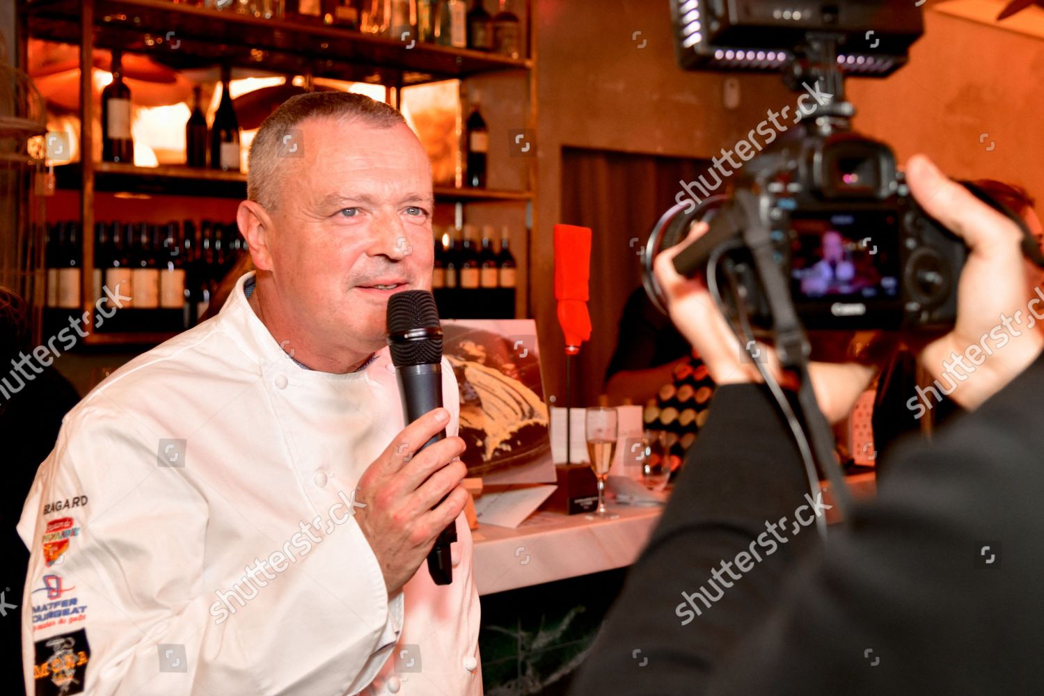 Chef Philippe Hardy Giving Interview Upon Editorial Stock Photo Stock