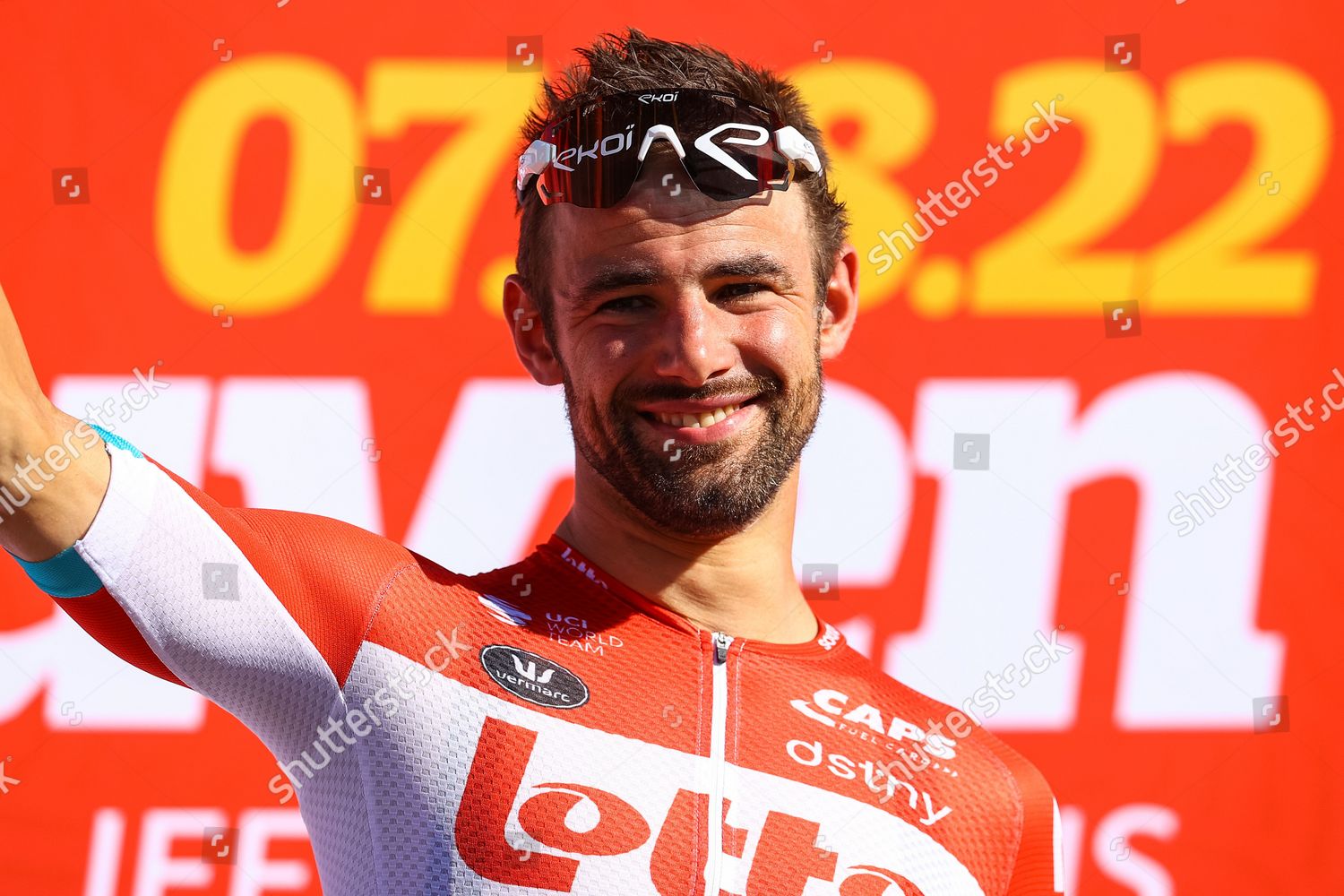 Belgian Victor Campenaerts Lotto Soudal Celebrates Editorial Stock ...