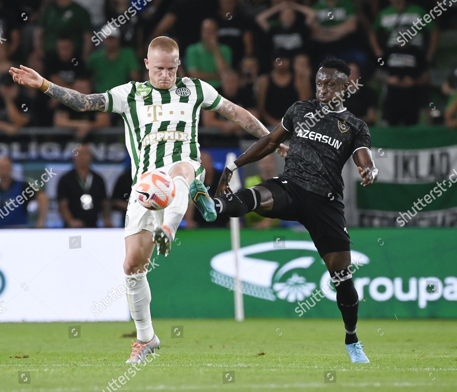 Rasmus Thelander L Ferencvaros Challenged By Editorial Stock Photo