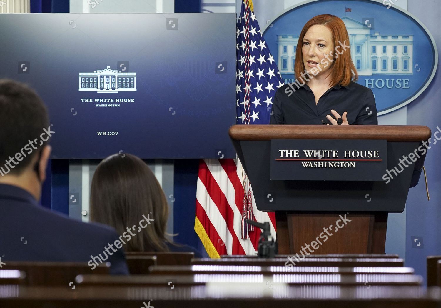 Press Secretary Jen Psaki Addresses Questions Editorial Stock Photo