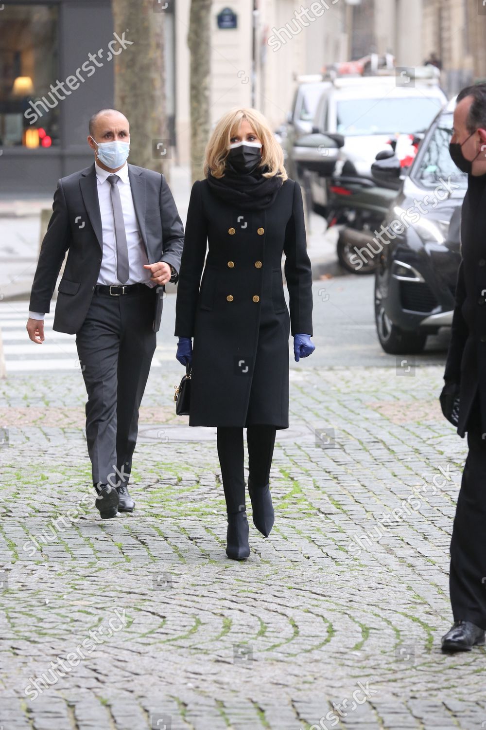 Brigitte Macron Arriving Tribute Mass French Editorial Stock Photo ...