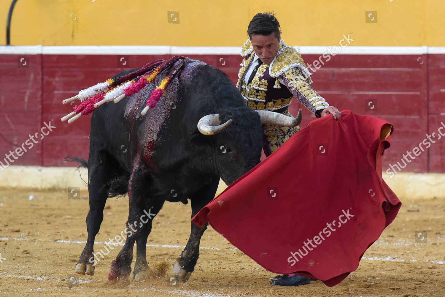 spanish-bullfighter-diego-urdiales-fights-bull-editorial-stock-photo