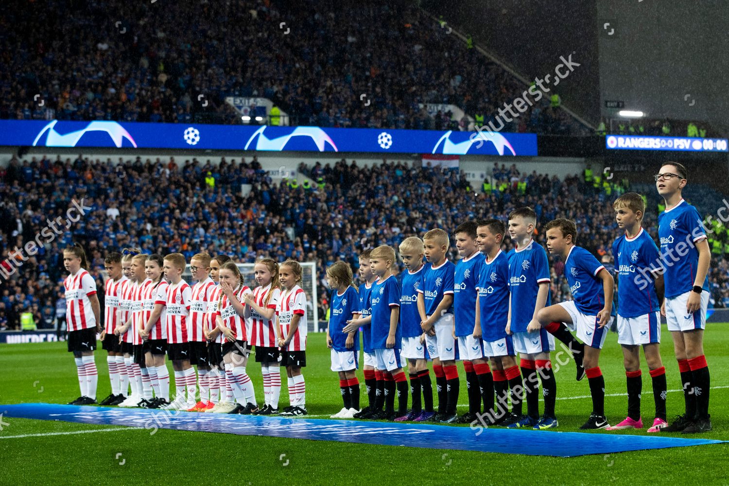 Rangers Psv Mascots During Champions League Editorial Stock Photo ...