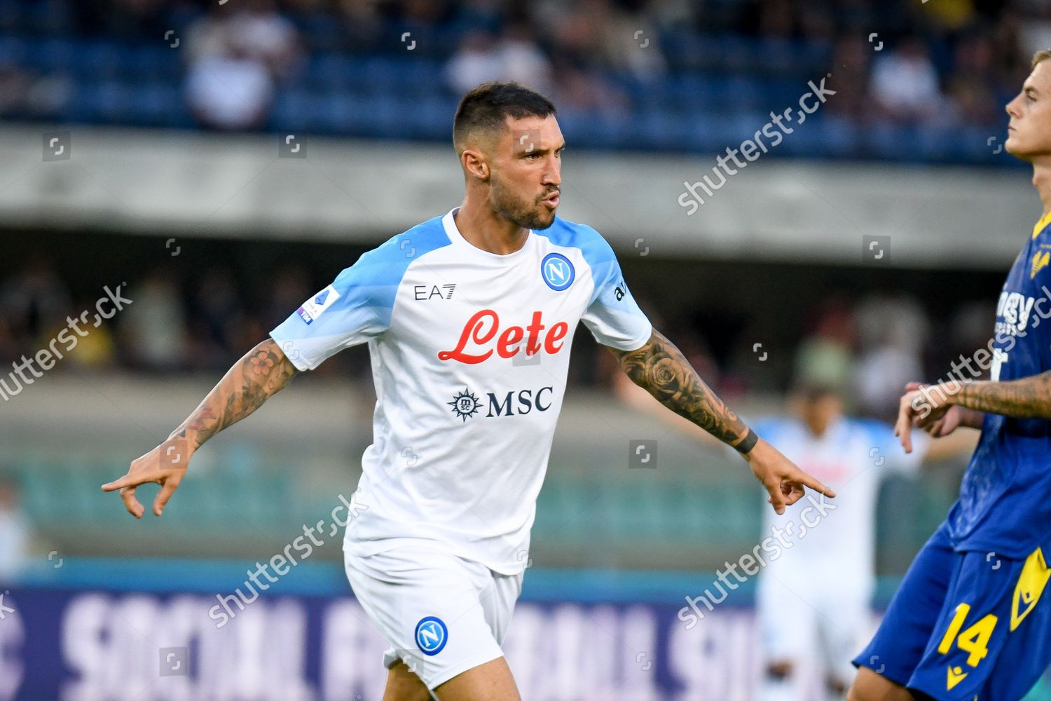 Napolis Matteo Politano Celebrates After Scoring Editorial Stock Photo ...