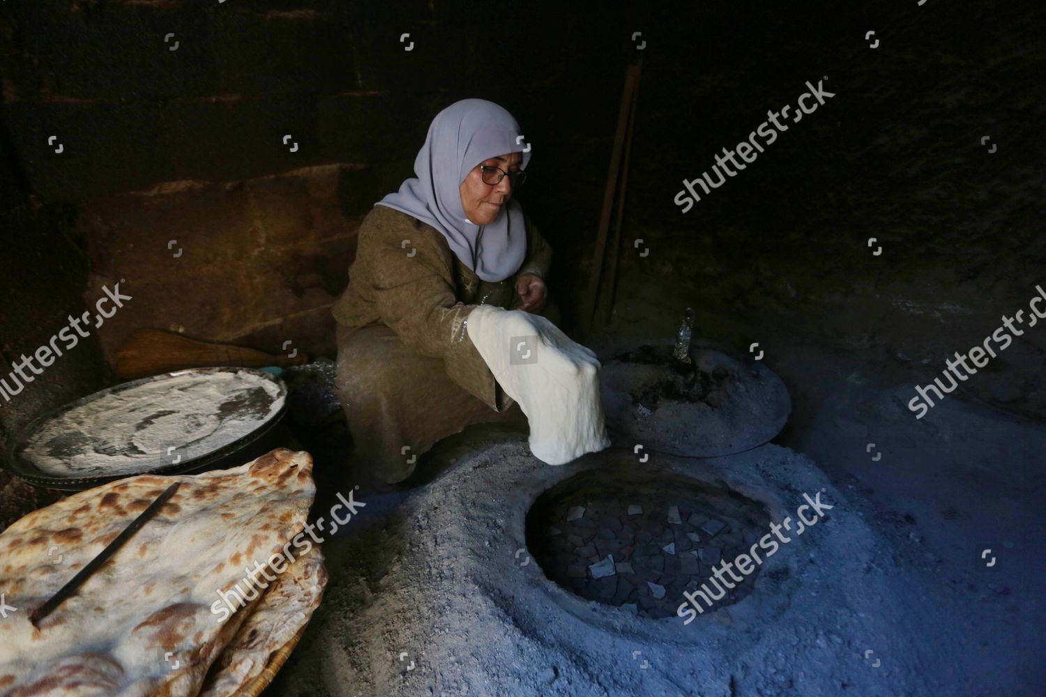 Palestinian Woman Fatima Hammad 57 Prepares Editorial Stock Photo