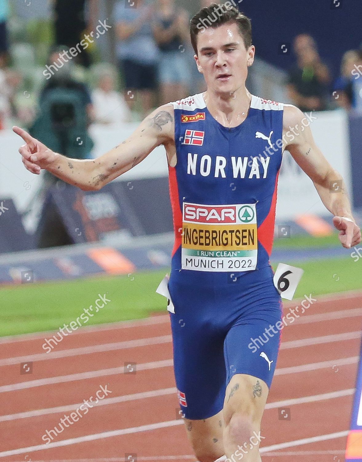 Jakob Ingebrigtsen Norway Gold Medal During Editorial Stock Photo ...