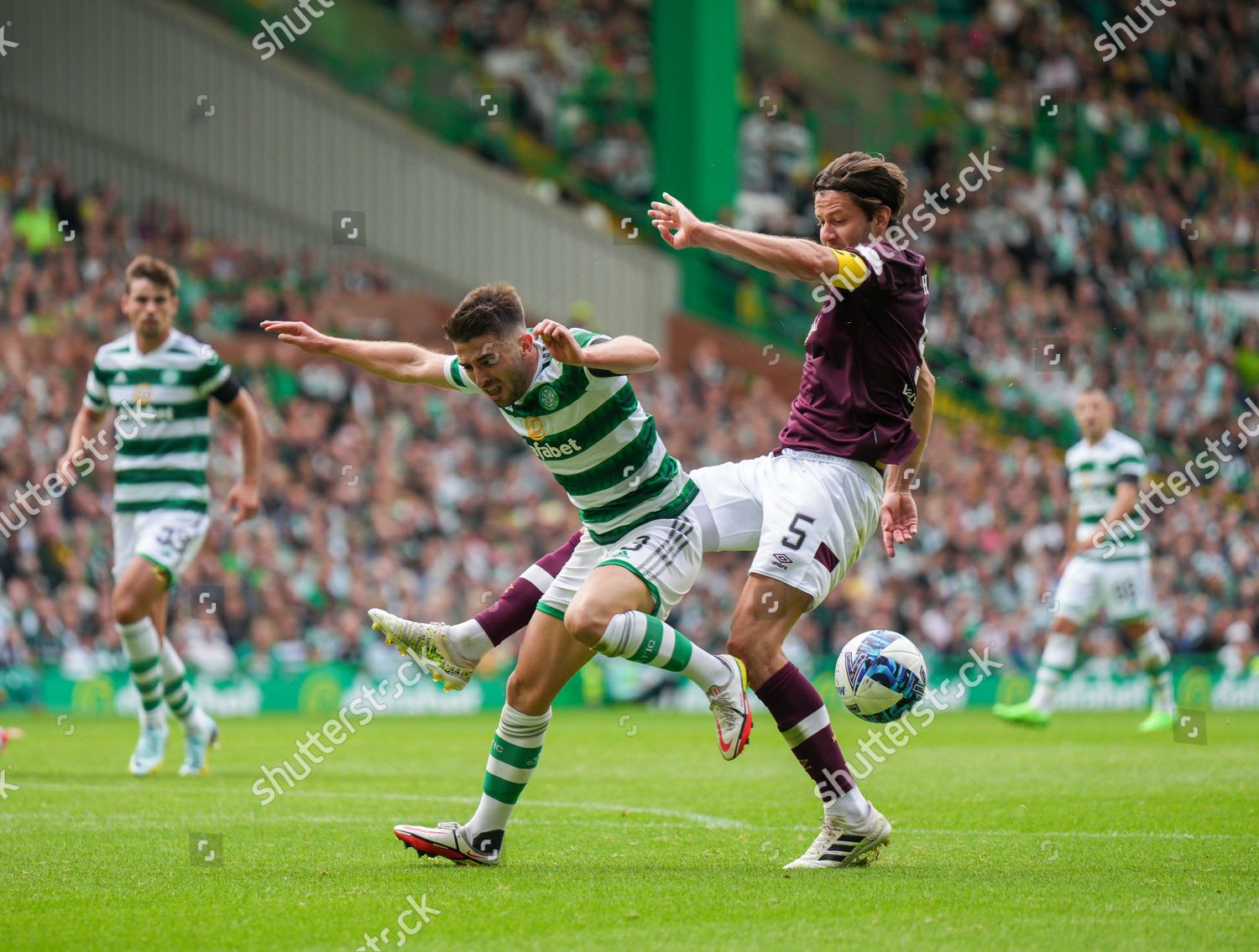 Greg Taylor Celtic Tackled By Peter Editorial Stock Photo