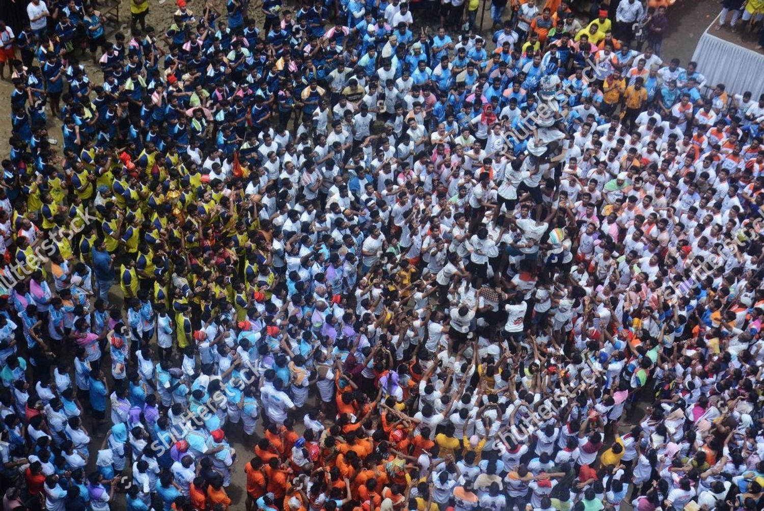 Govinda Revellers Form Human Pyramid Break Editorial Stock Photo ...