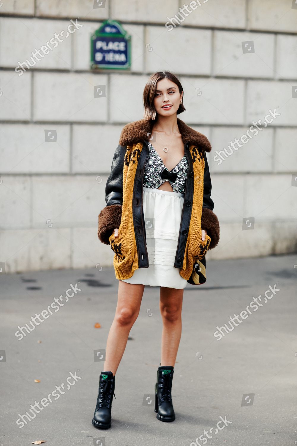 Street Style Sarah Ellen Arriving Miu Editorial Stock Photo - Stock