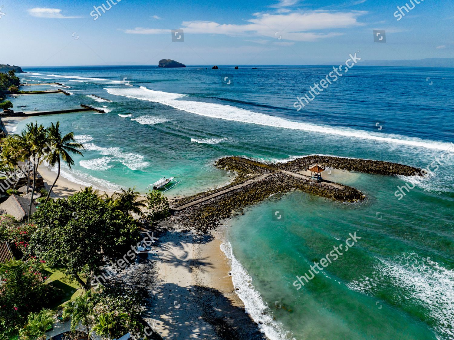 Overview Bali Pantai Cinta Candidasa After Editorial Stock Photo ...