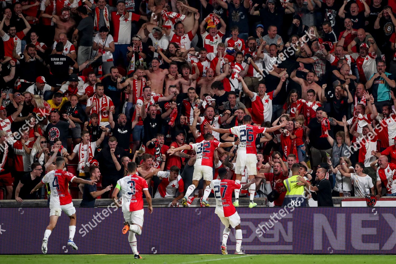 Slavia Prague Fans in the Stands Editorial Stock Photo - Image of