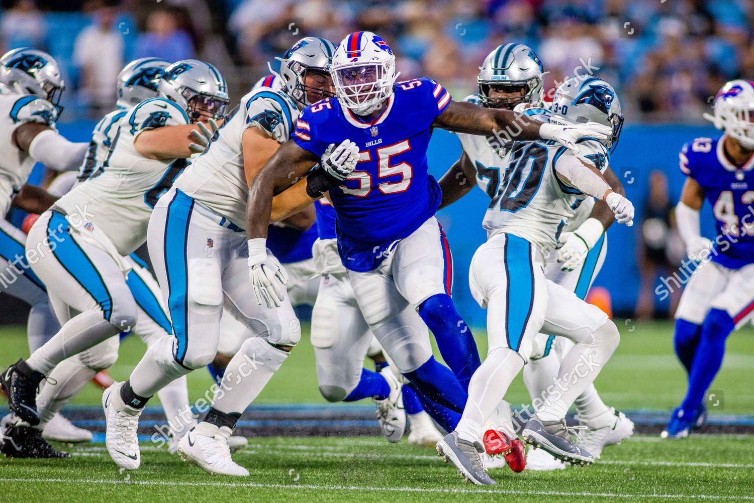 CHARLOTTE, NC - AUGUST 26: Carolina Panthers defensive end Austin