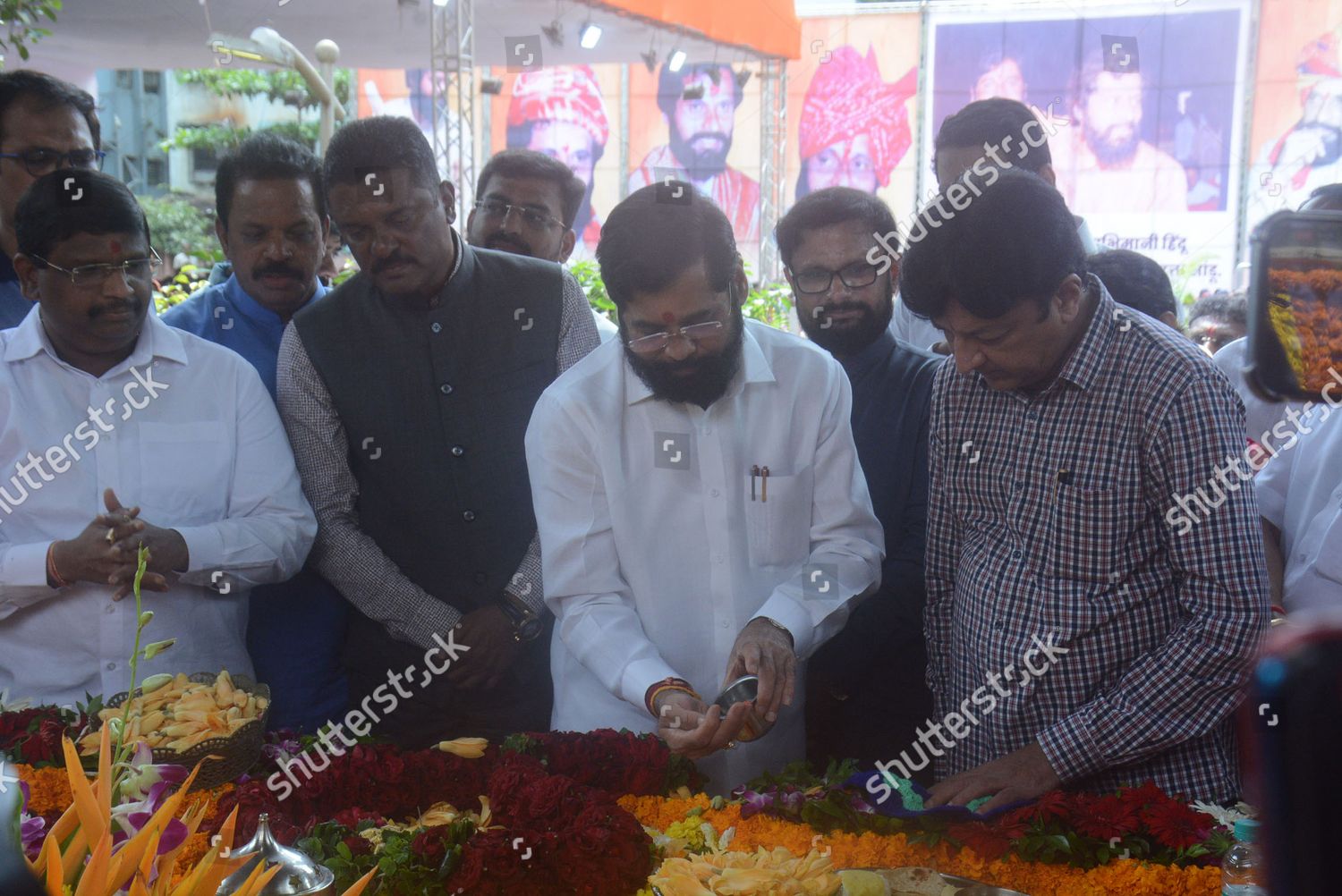 Maharashtra Chief Minister Eknath Shinde Pays Editorial Stock Photo ...