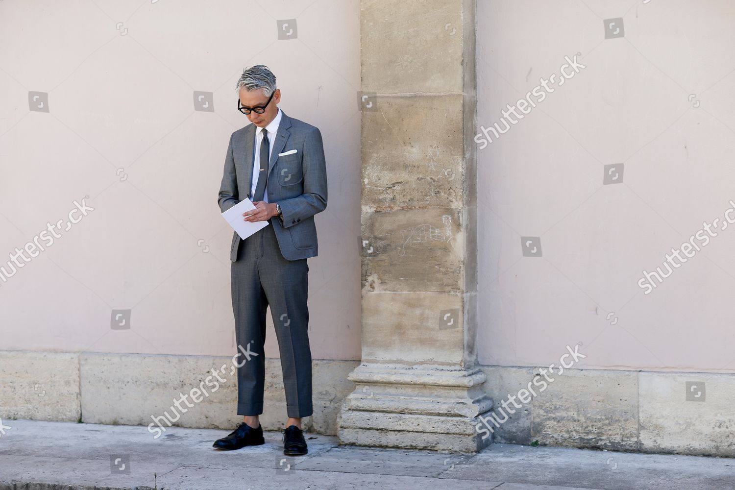 Street Style Arriving Thom Browne Springsummer Editorial Stock Photo