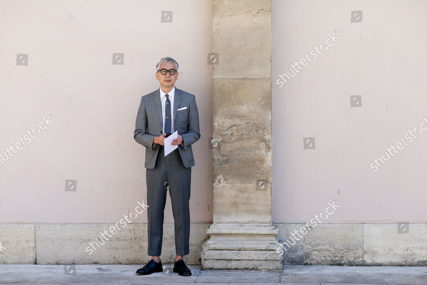 Street Style Arriving Thom Browne Springsummer Editorial Stock Photo