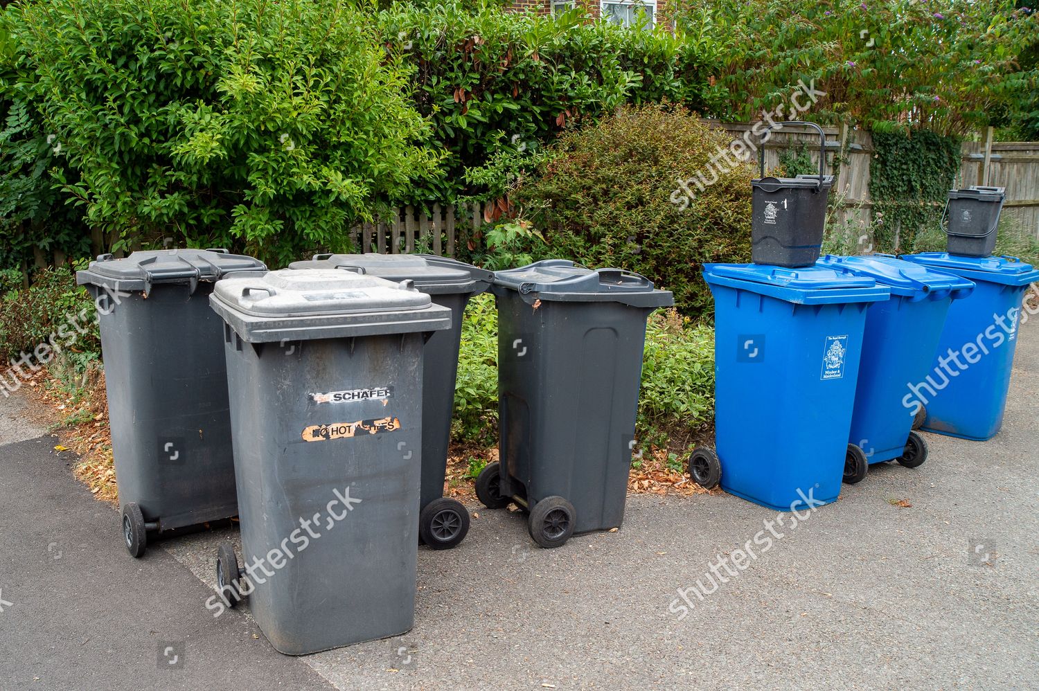 Dustbins Waiting Be Emptied Datchet Berkshire Editorial Stock Photo Stock Image Shutterstock