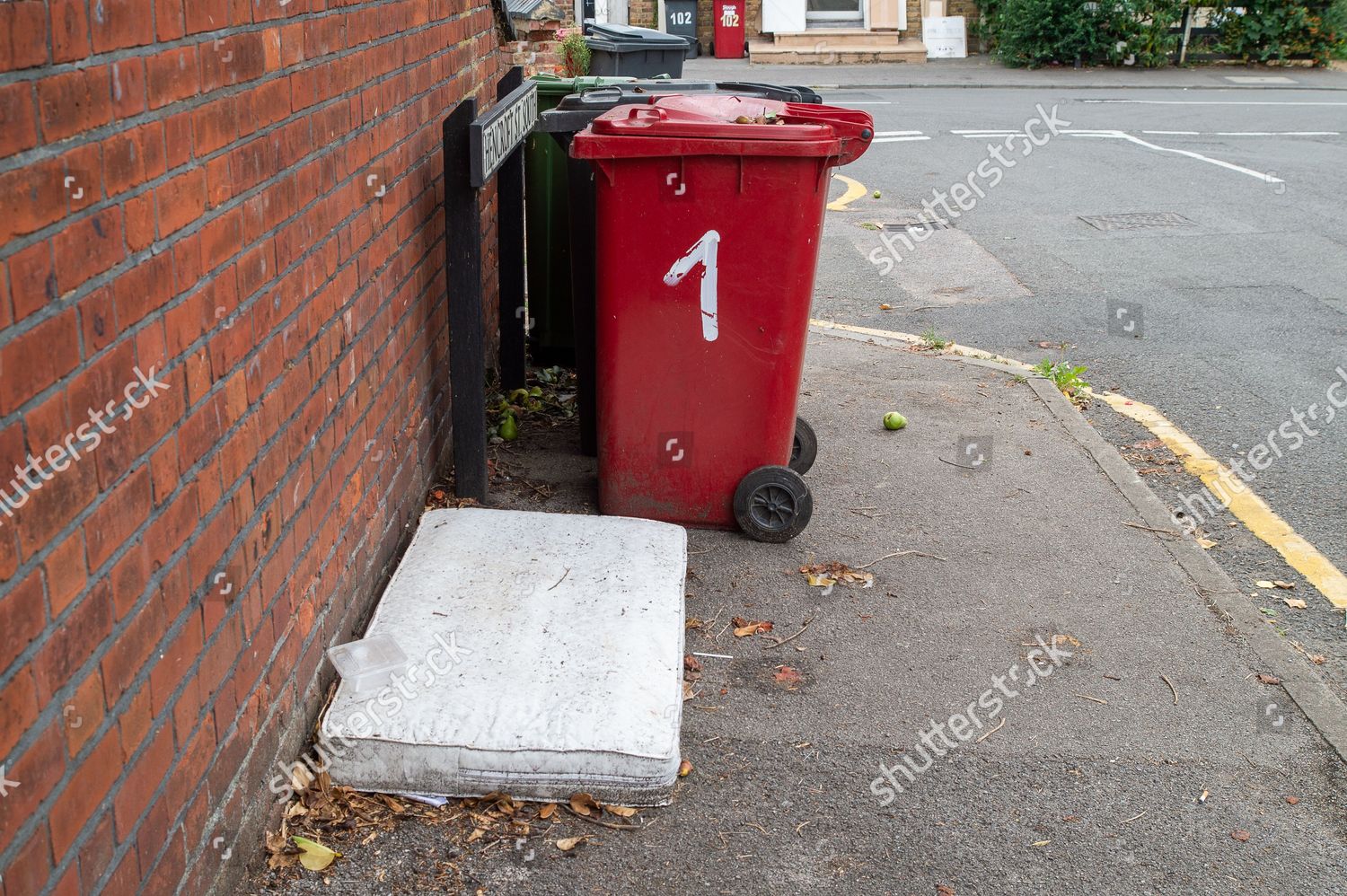 Dustbins Waiting Be Emptied Slough Residents Editorial Stock Photo