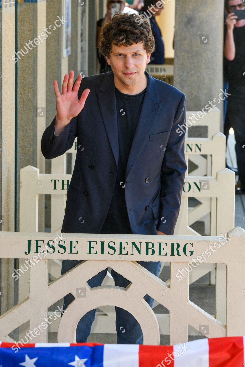 Jesse Eisenberg Poses During Unveiling His Editorial Stock Photo