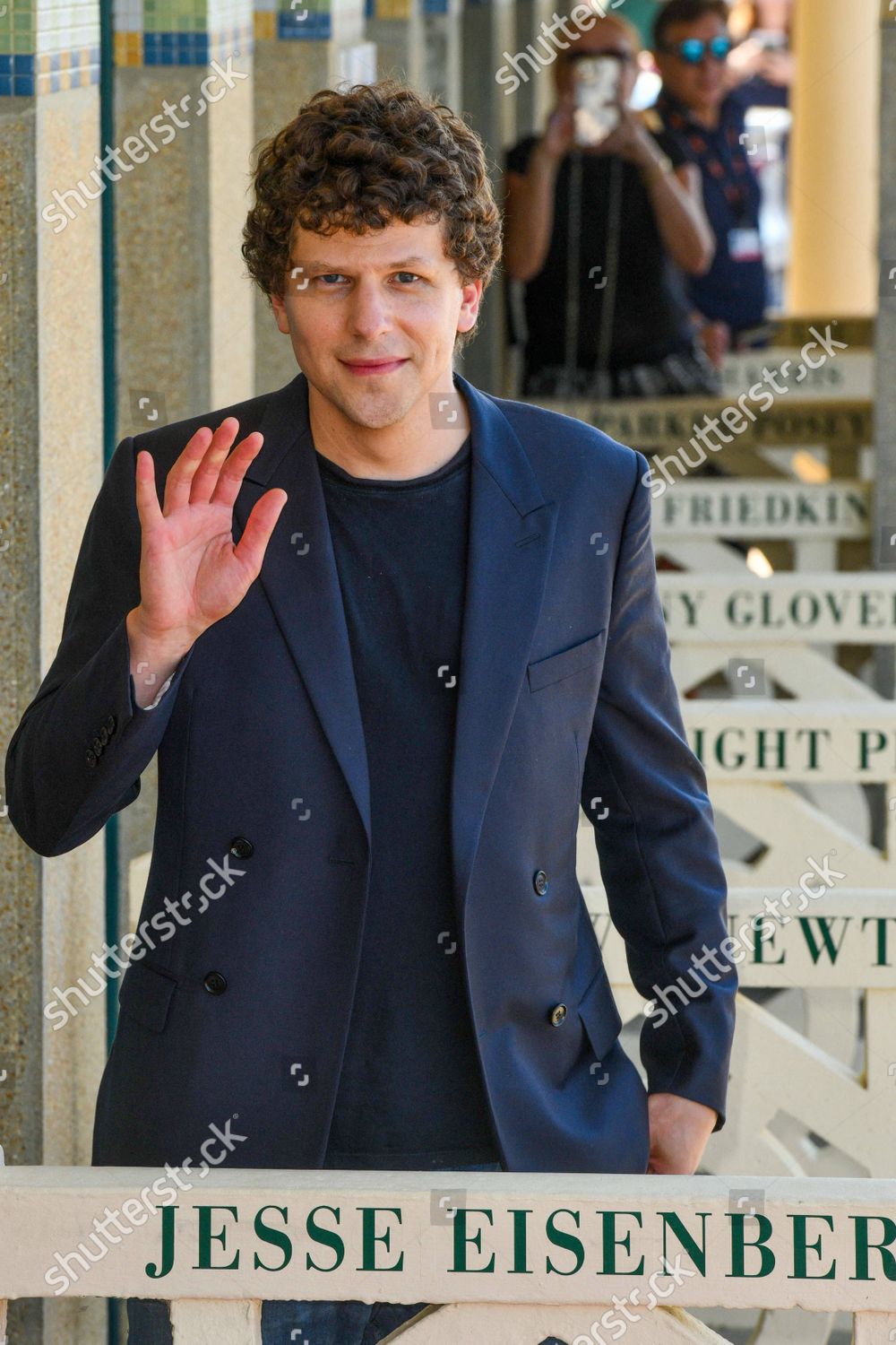 Jesse Eisenberg Poses During Unveiling His Editorial Stock Photo