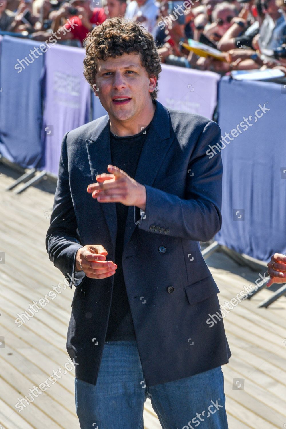 Jesse Eisenberg Poses During Unveiling His Editorial Stock Photo