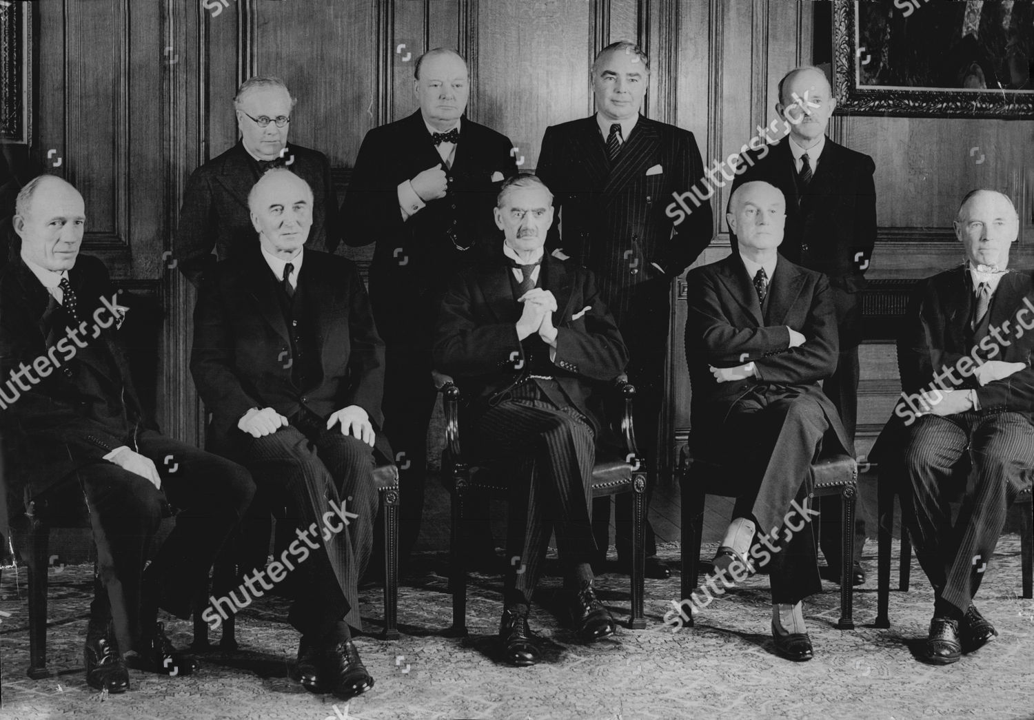 War Cabinet Group Back Row Sir Kingsley Editorial Stock Photo