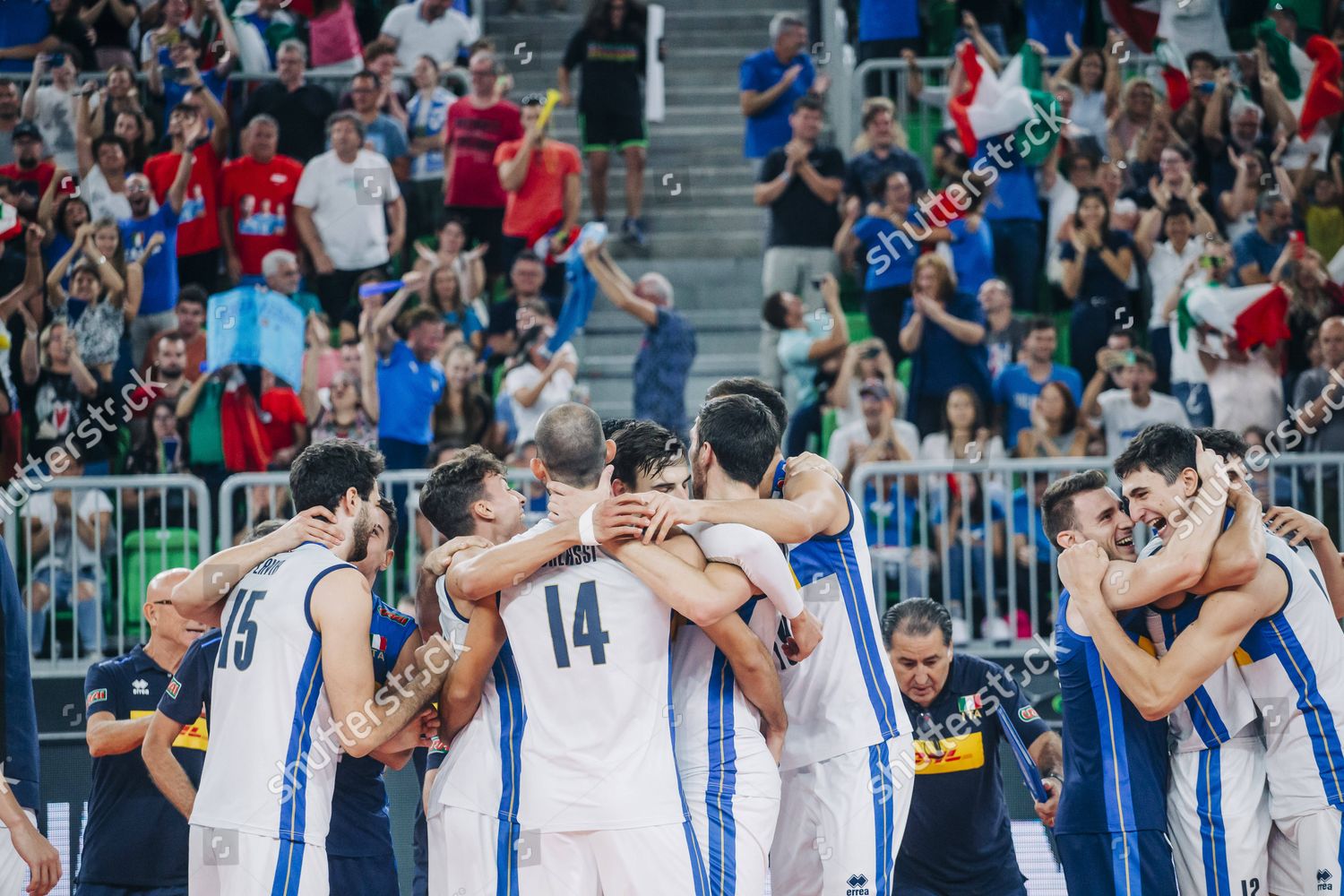 Italian National Volleyball Team Celebrates After Editorial Stock Photo