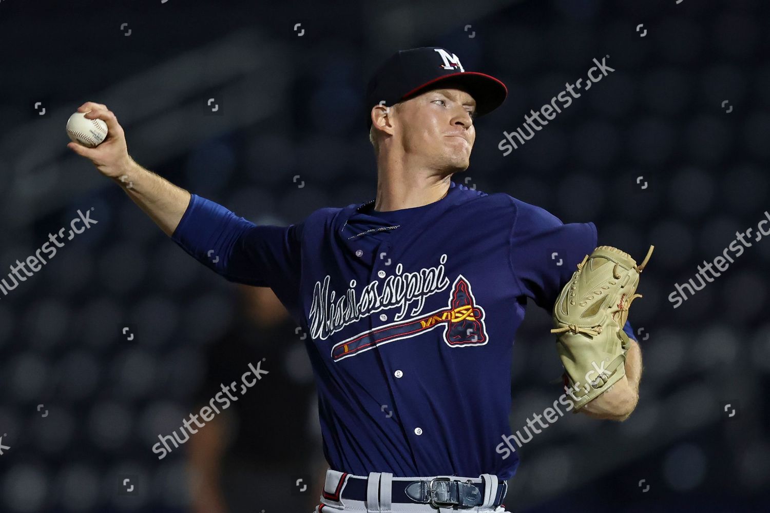 Mississippi Braves Pitcher Justin Yeager 39 Editorial Stock Photo ...